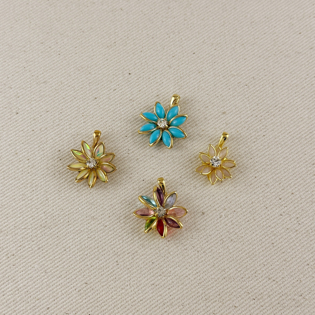Mondsee Colorful Flower Pendant | 18k Gold Filled Jewelry