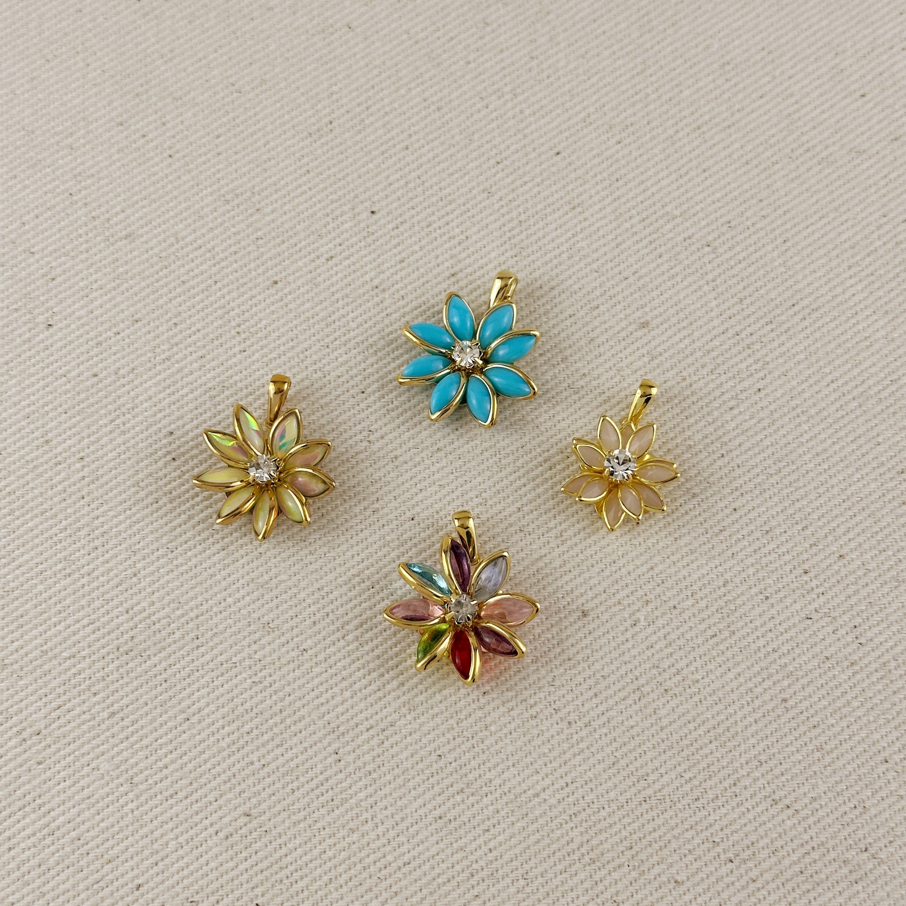 Mondsee Colorful Flower Pendant | 18k Gold Filled Jewelry