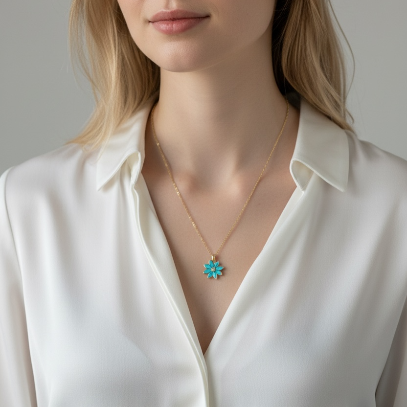 Mondsee Colorful Flower Pendant | 18k Gold Filled Jewelry