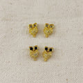 18k Gold Filled Owl Crystal Eyes Stud Earrings