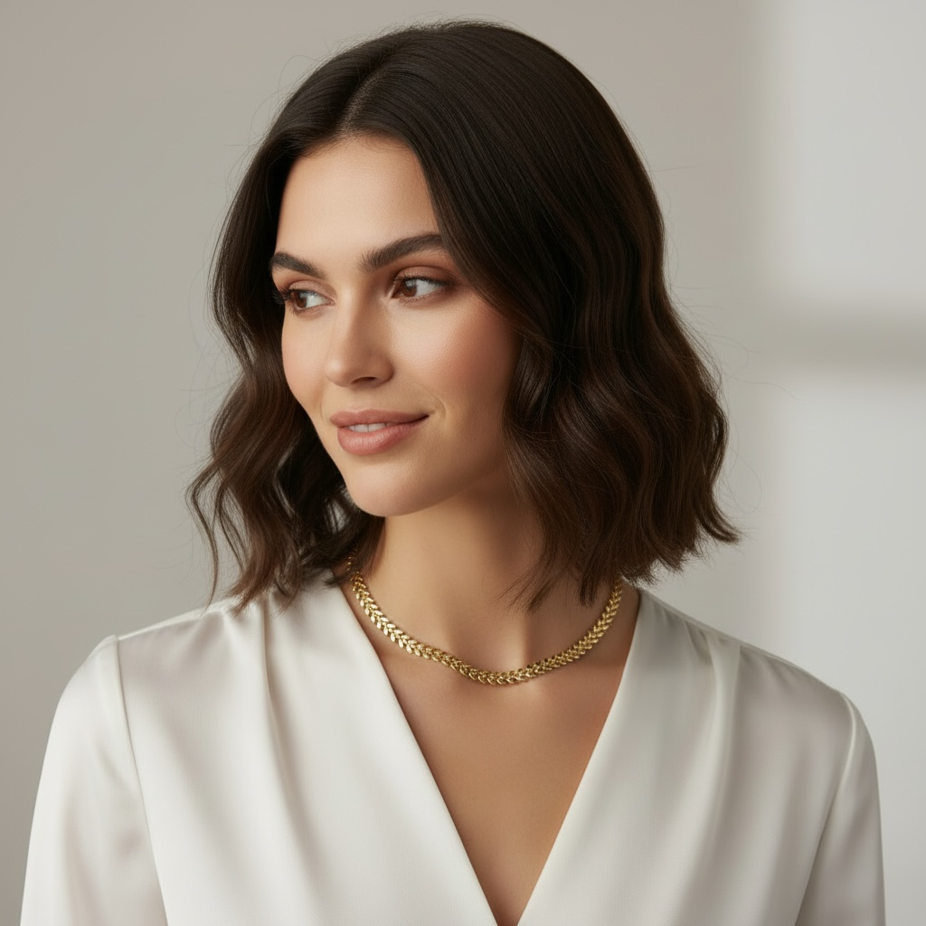 Mondsee 18k Gold Filled Leaf Choker Necklace | 18k Gold Filled Jewelry