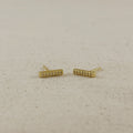 Mondsee 18k Gold Filled Dainty CZ Bar Stud Earrings | 18k Gold Filled Jewelry