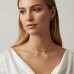 18k Gold Filled 1.5mm Baguette CZ Tennis Necklace