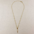 Mondsee 18k Gold Filled Rosary Ball Chain and Cross Pendant | 18k Gold Filled Jewelry