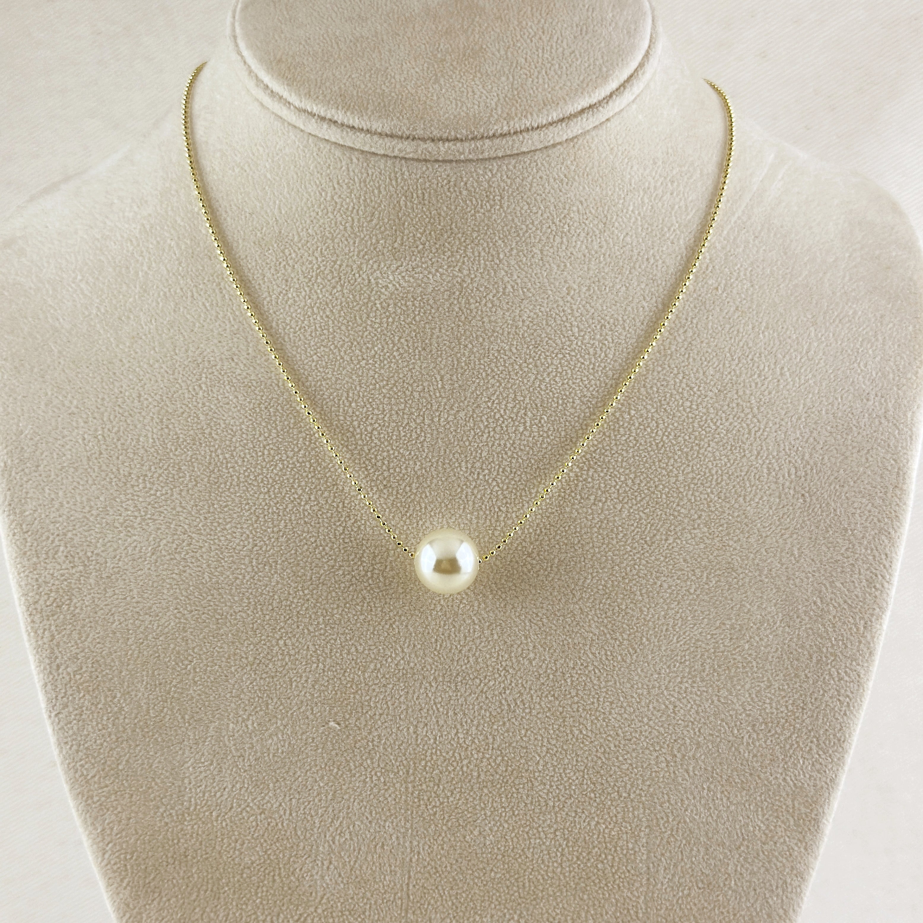 Mondsee 18k Gold Filled Solitaire Pearl Necklace | 18k Gold Filled Jewelry