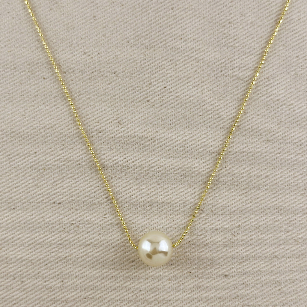 Mondsee 18k Gold Filled Solitaire Pearl Necklace | 18k Gold Filled Jewelry