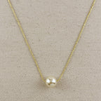 Mondsee 18k Gold Filled Solitaire Pearl Necklace | 18k Gold Filled Jewelry