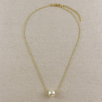 Mondsee 18k Gold Filled Solitaire Pearl Necklace | 18k Gold Filled Jewelry