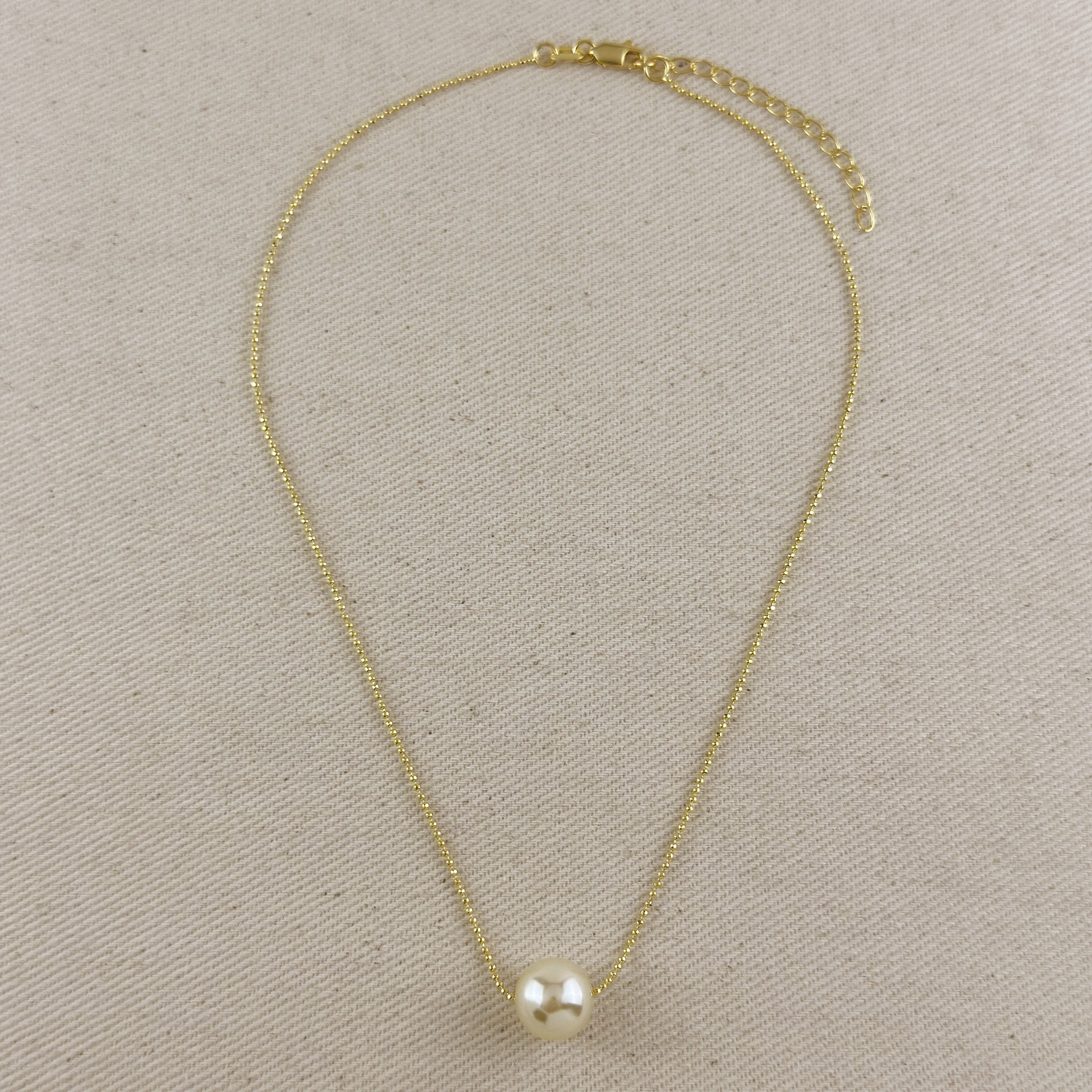 Mondsee 18k Gold Filled Solitaire Pearl Necklace | 18k Gold Filled Jewelry