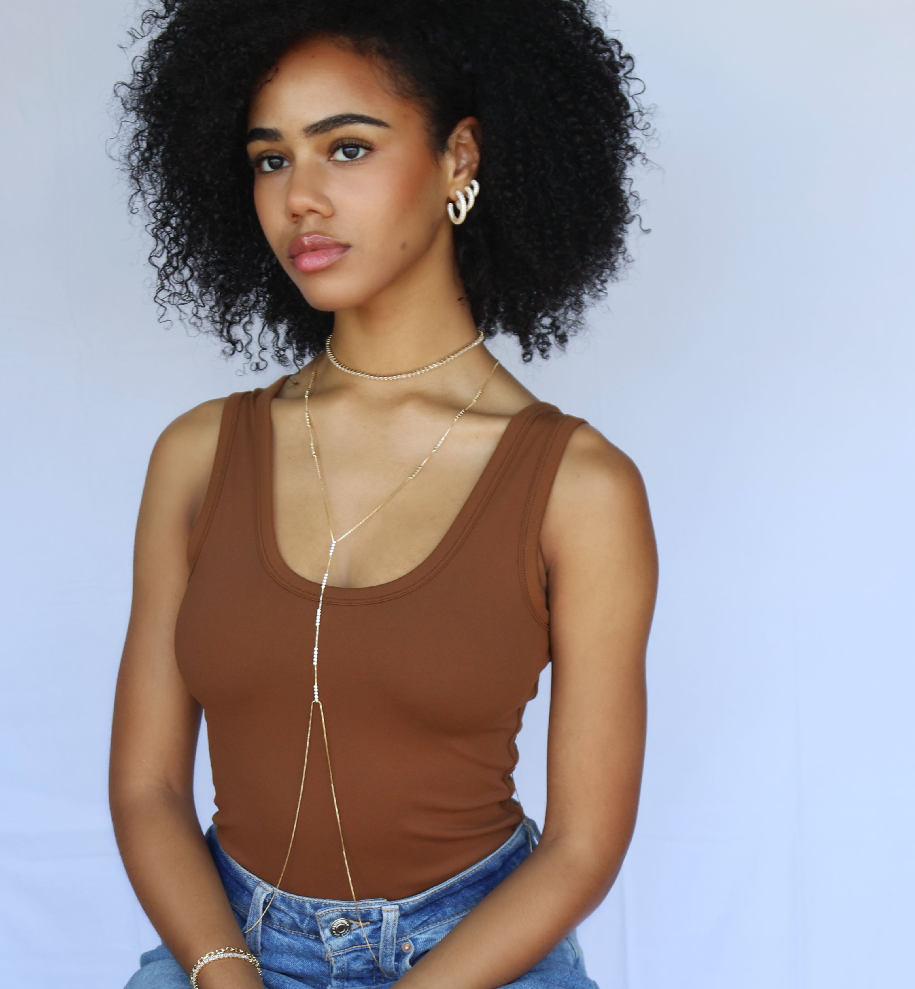 Mondsee 18k Gold Filled Body Chain With CZ Stones | 18k Gold Filled Jewelry