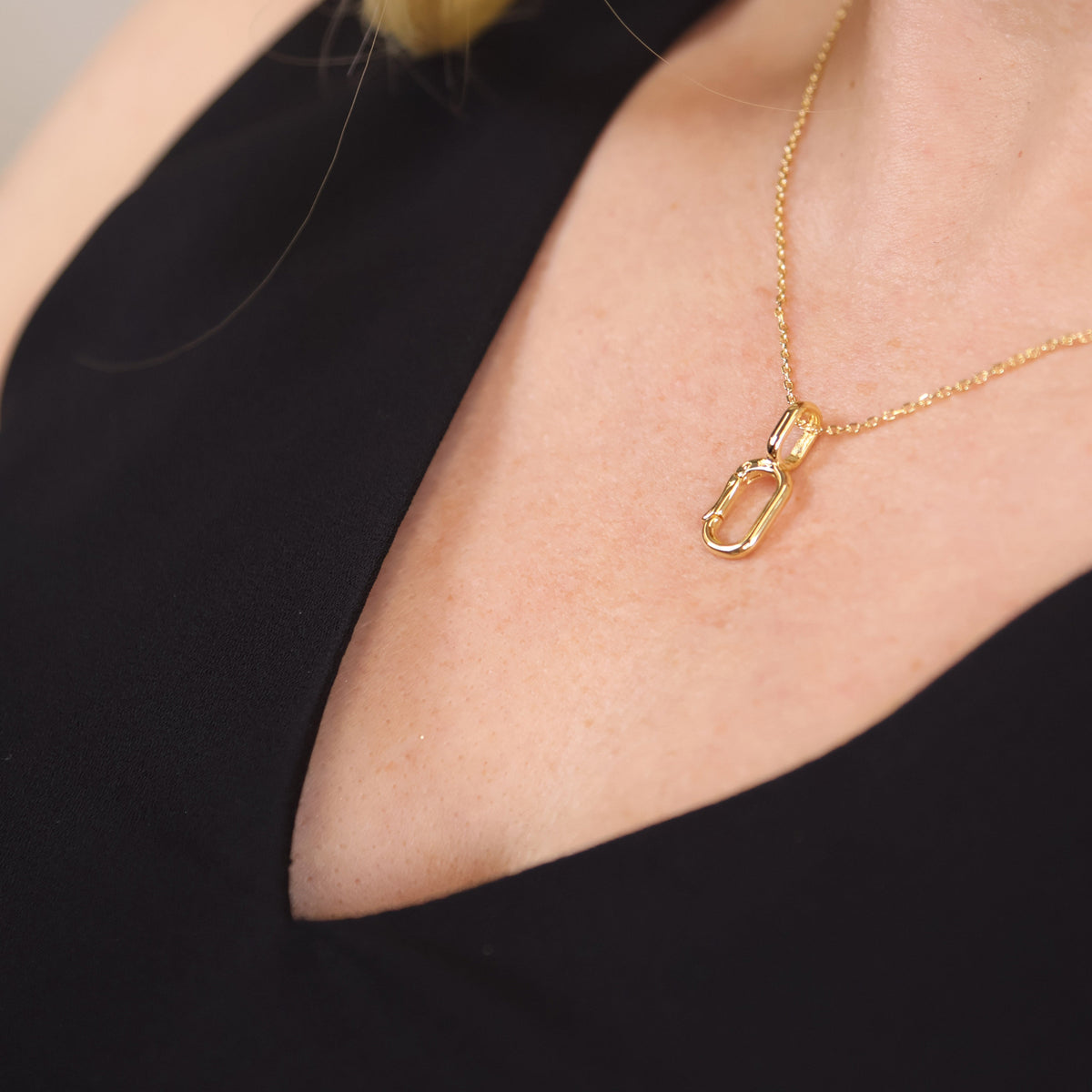 18k Gold Filled Carabiner Pendant