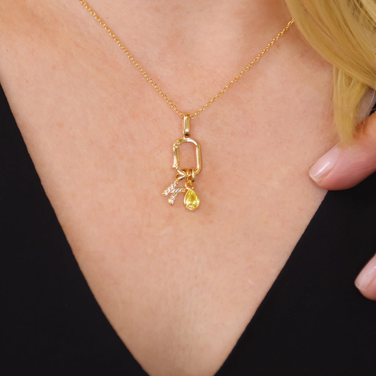 18k Gold Filled Carabiner Pendant