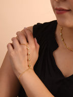 18k Gold Filled Ellipse Opal Hand Chain