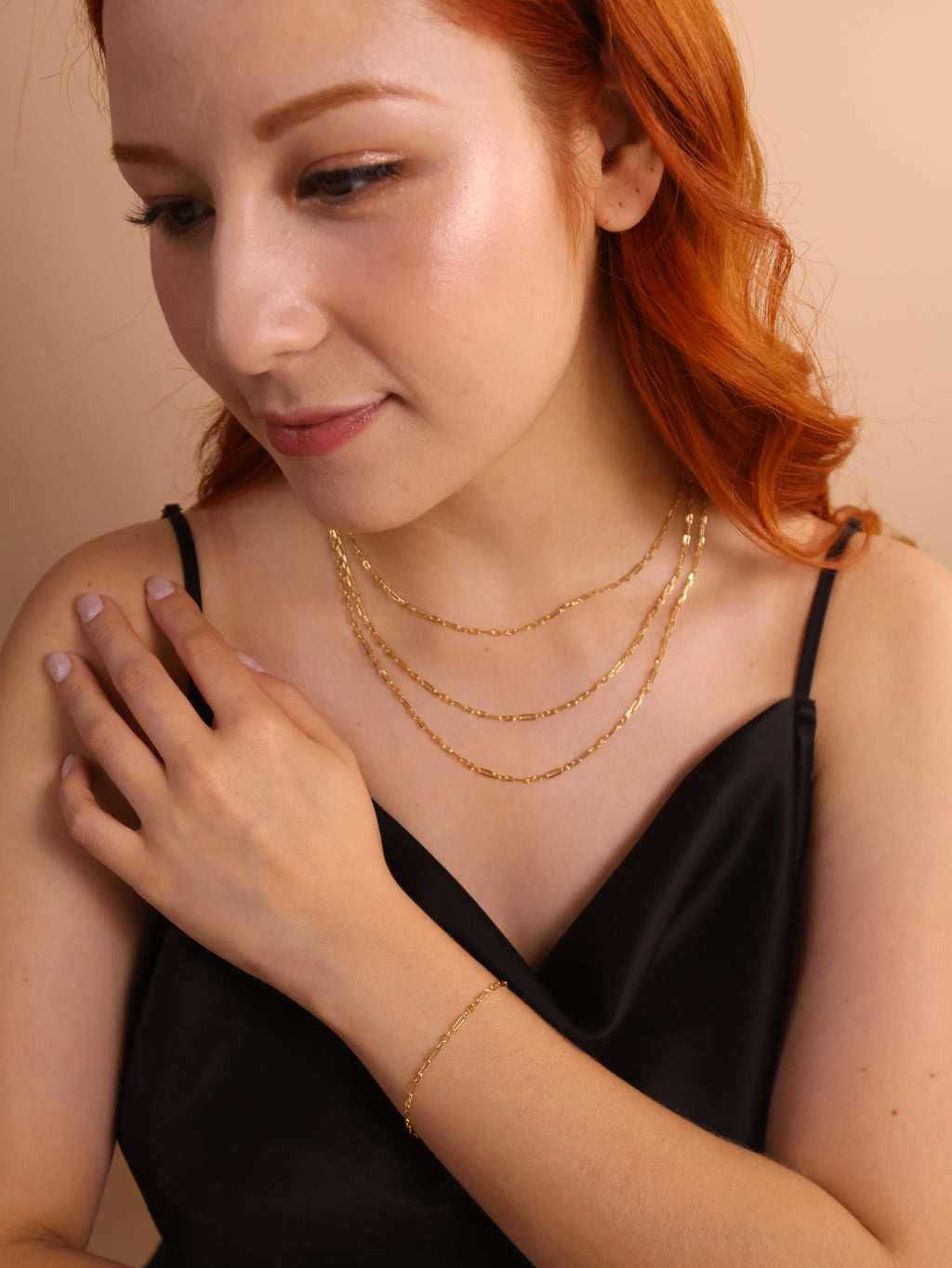 Mondsee 18k Gold Filled 2.1mm 3x1 Alternated Paperclip Bracelet | 18k Gold Filled Jewelry