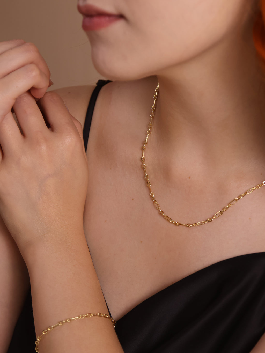 Mondsee 18k Gold Filled 3x1 Alternated Paperclip Necklace | 18k Gold Filled Jewelry