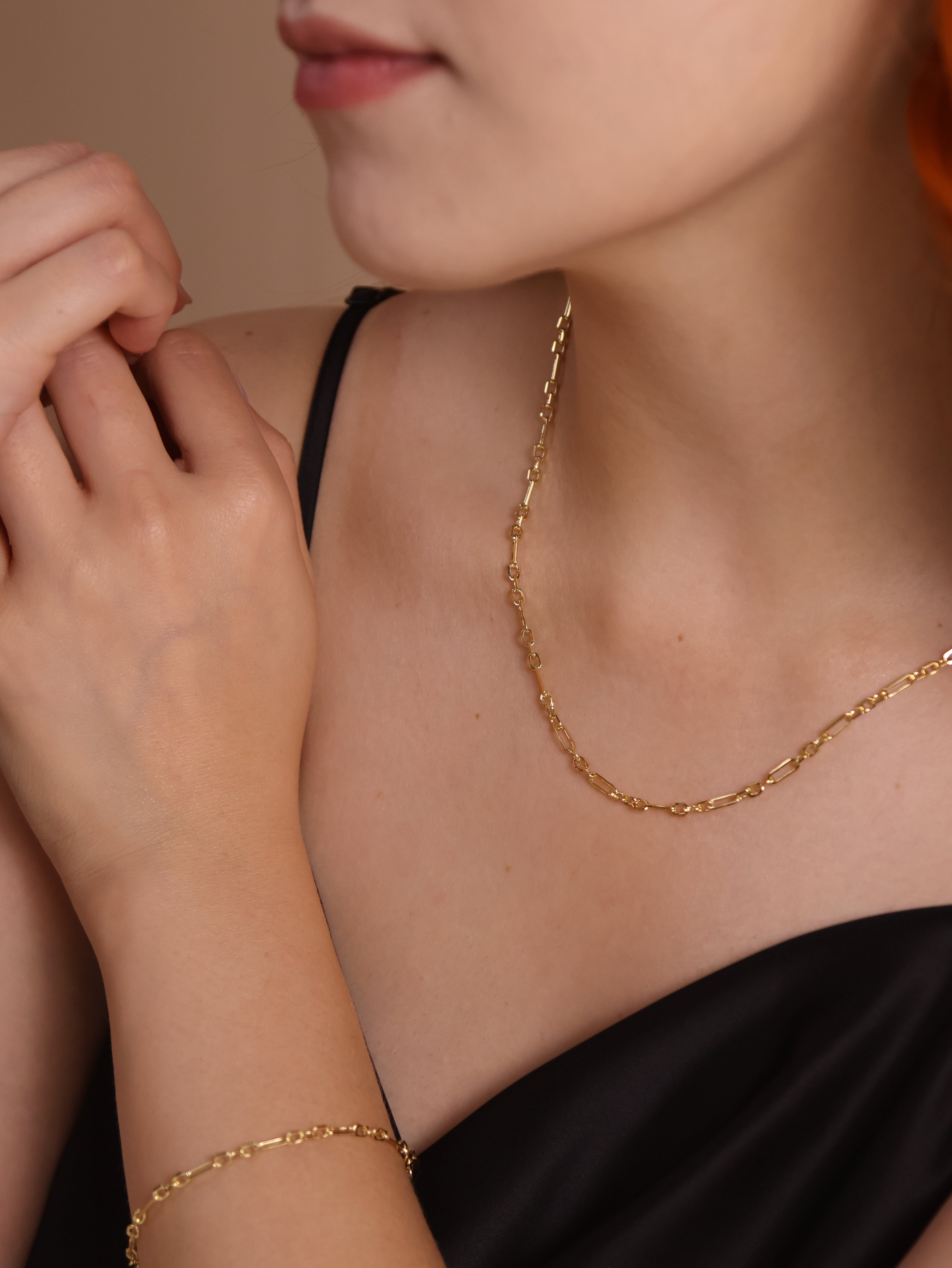 Mondsee 18k Gold Filled 3x1 Alternated Paperclip Necklace | 18k Gold Filled Jewelry