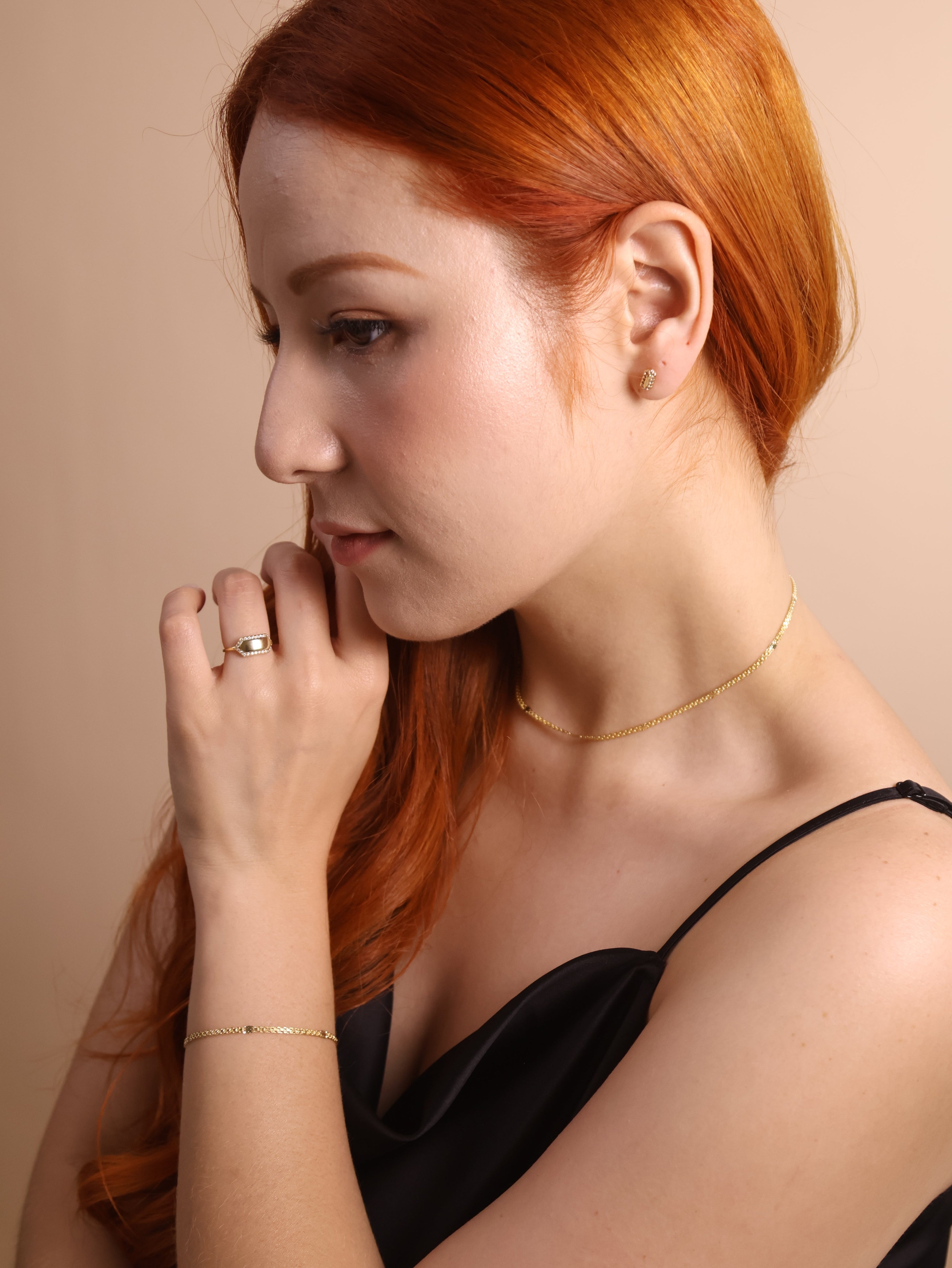Mondsee 18k Gold Filled 2.5mm Mesh Chain with Diamond Cut Pressed Detail Necklace | 18k Gold Filled Jewelry