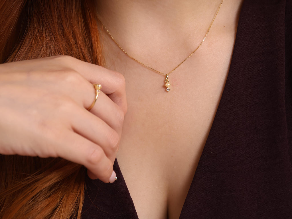 Mondsee 18k Gold Filled Pearl & Crystal Charm Necklace | 18k Gold Filled Jewelry