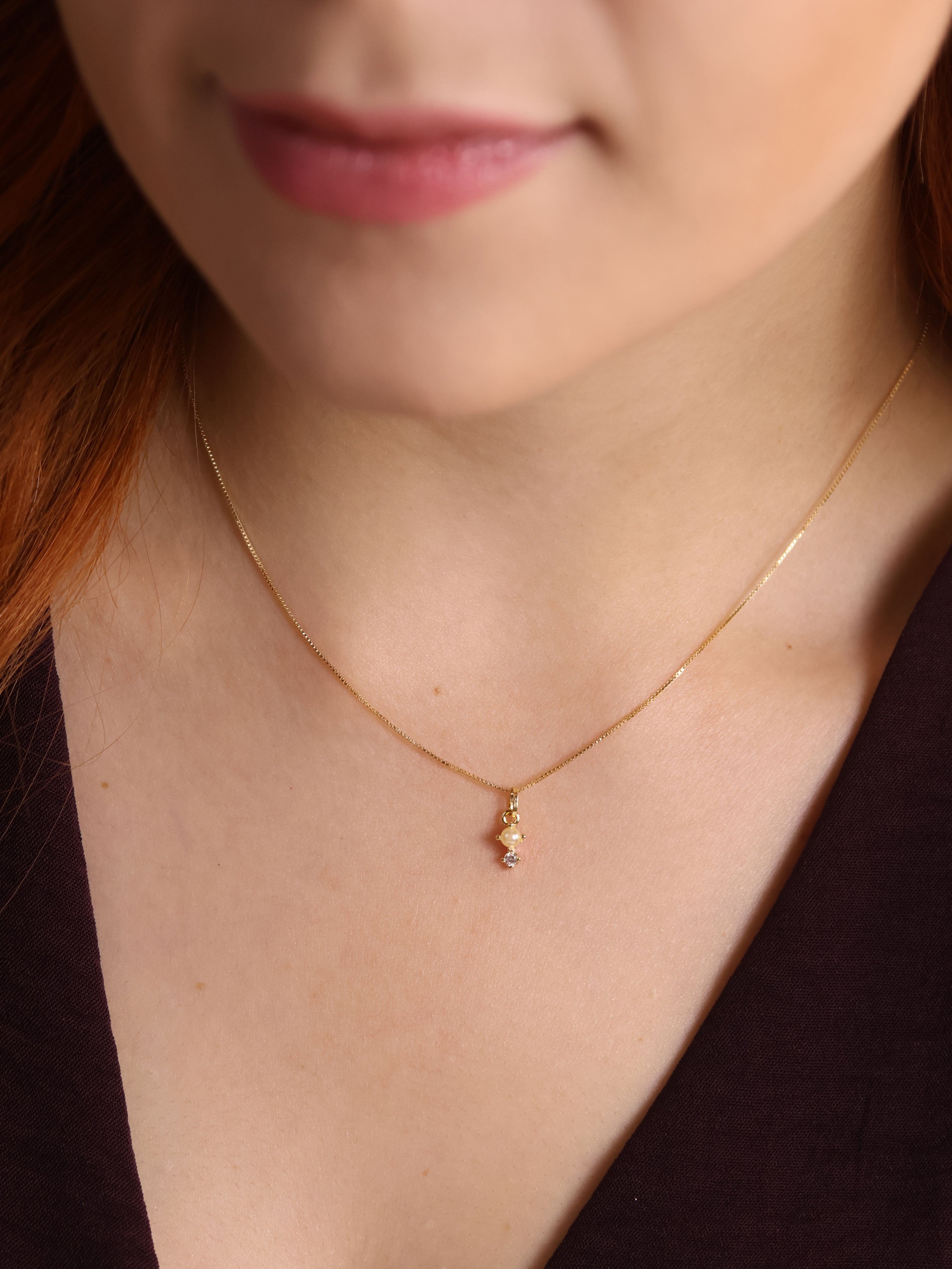 Mondsee 18k Gold Filled Pearl & Crystal Charm Necklace | 18k Gold Filled Jewelry