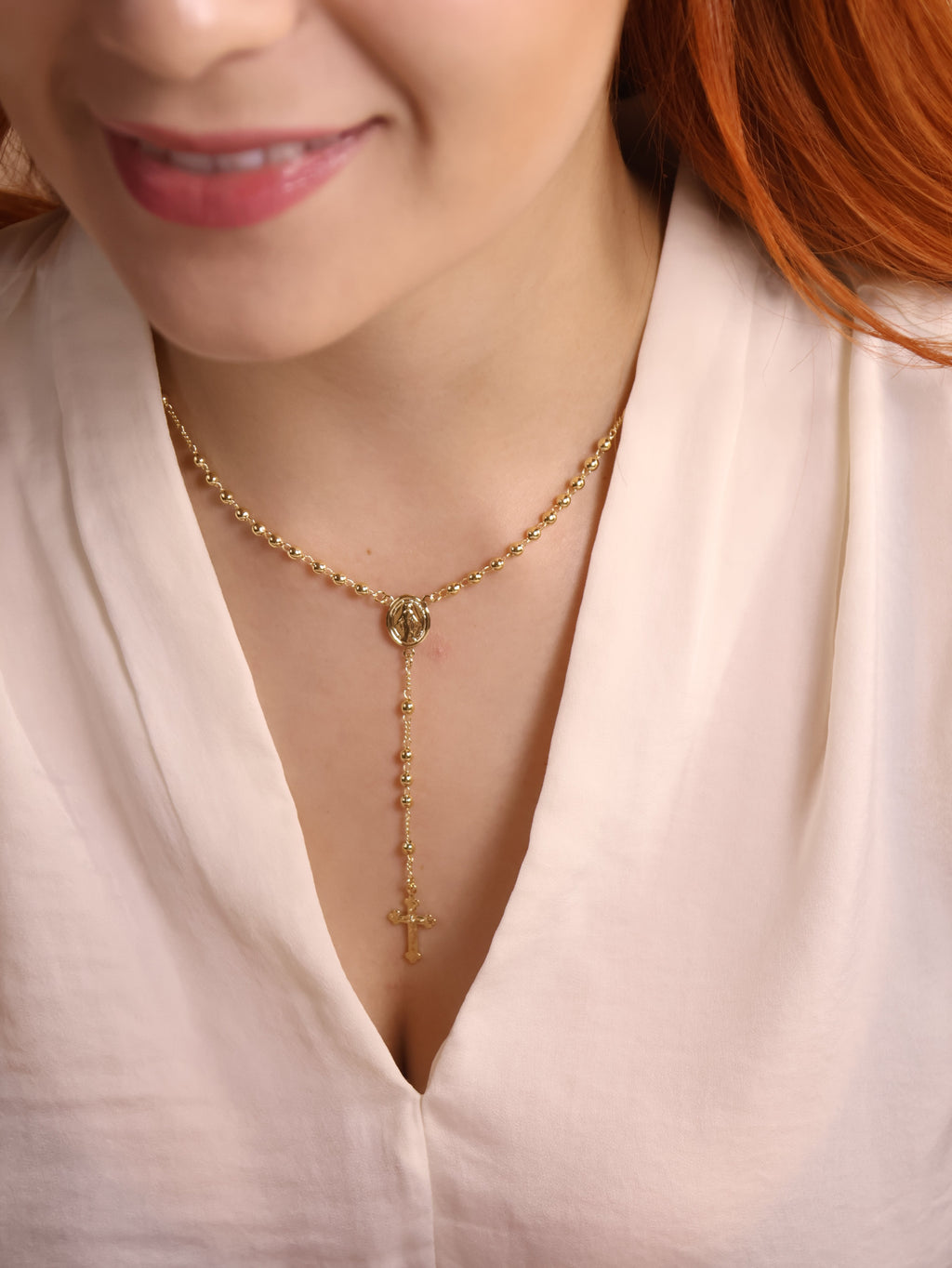 Mondsee 18k Gold Filled 3.3mm Rosary Necklace | 18k Gold Filled Jewelry