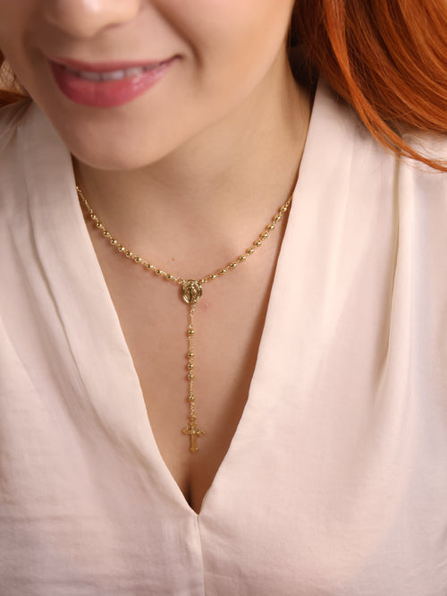 Mondsee 18k Gold Filled 3.3mm Rosary Necklace | 18k Gold Filled Jewelry