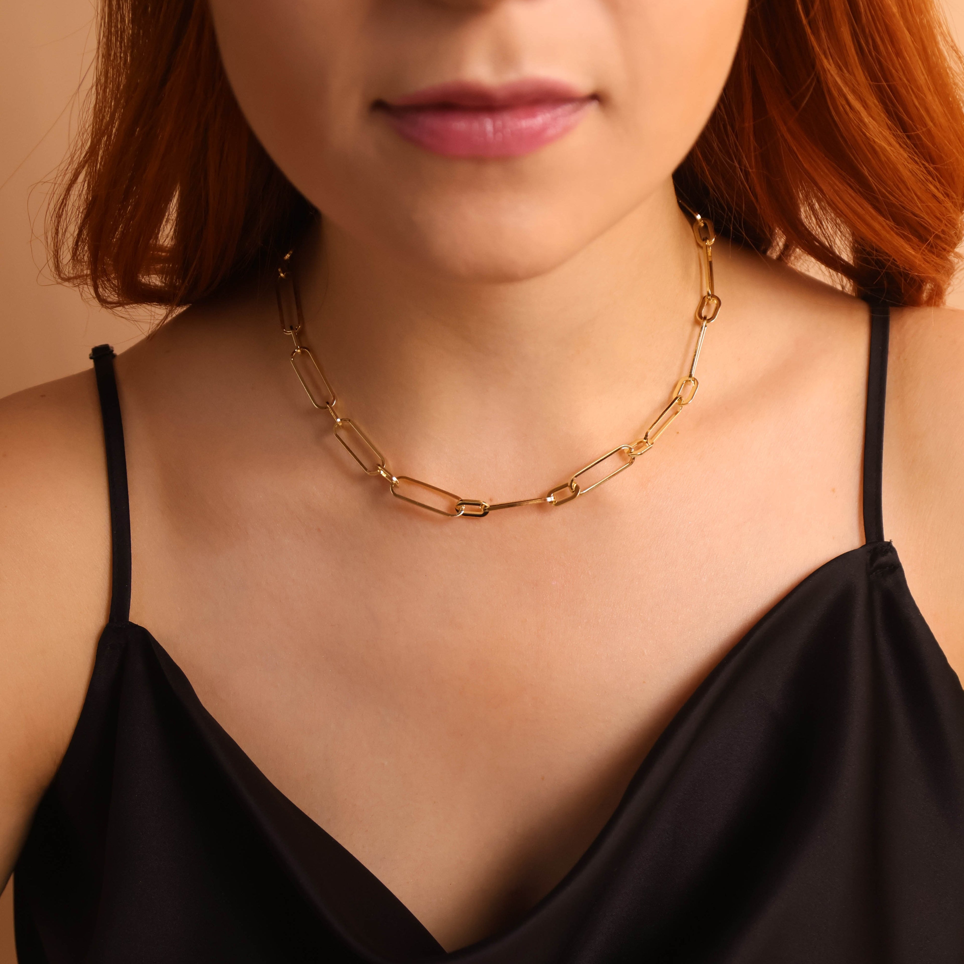 Mondsee 18k Gold Filled Oversized Paperclip Necklace | 18k Gold Filled Jewelry