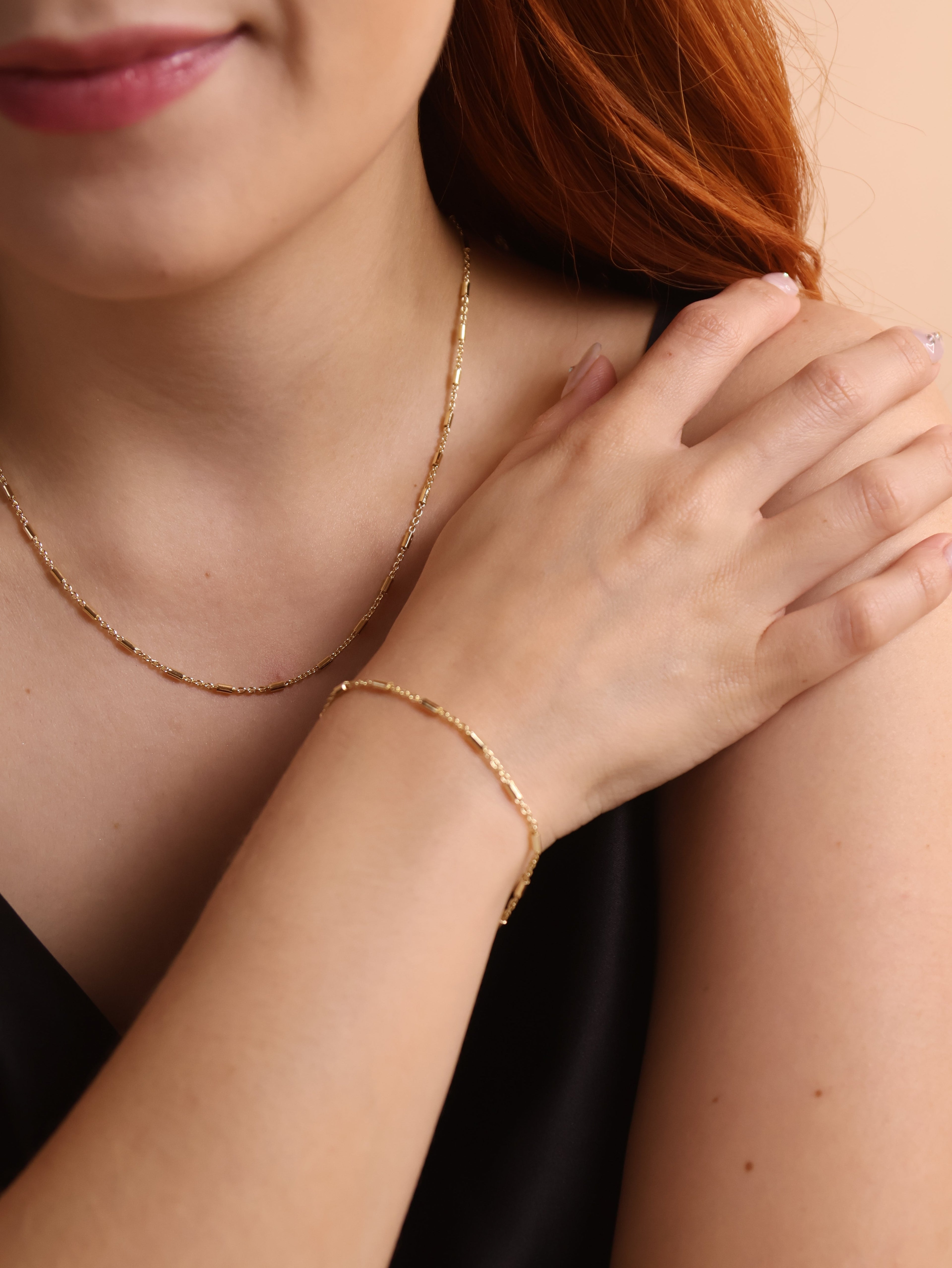 Mondsee 18k Gold Filled Mini Tube Chain Bracelet | 18k Gold Filled Jewelry