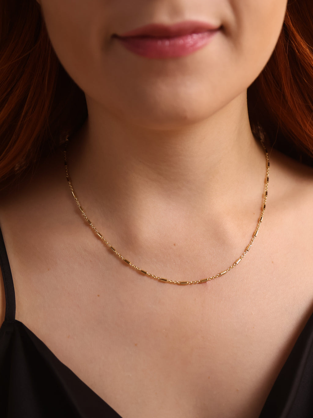 Mondsee 18k Gold Filled Mini Tube Chain Necklace | 18k Gold Filled Jewelry