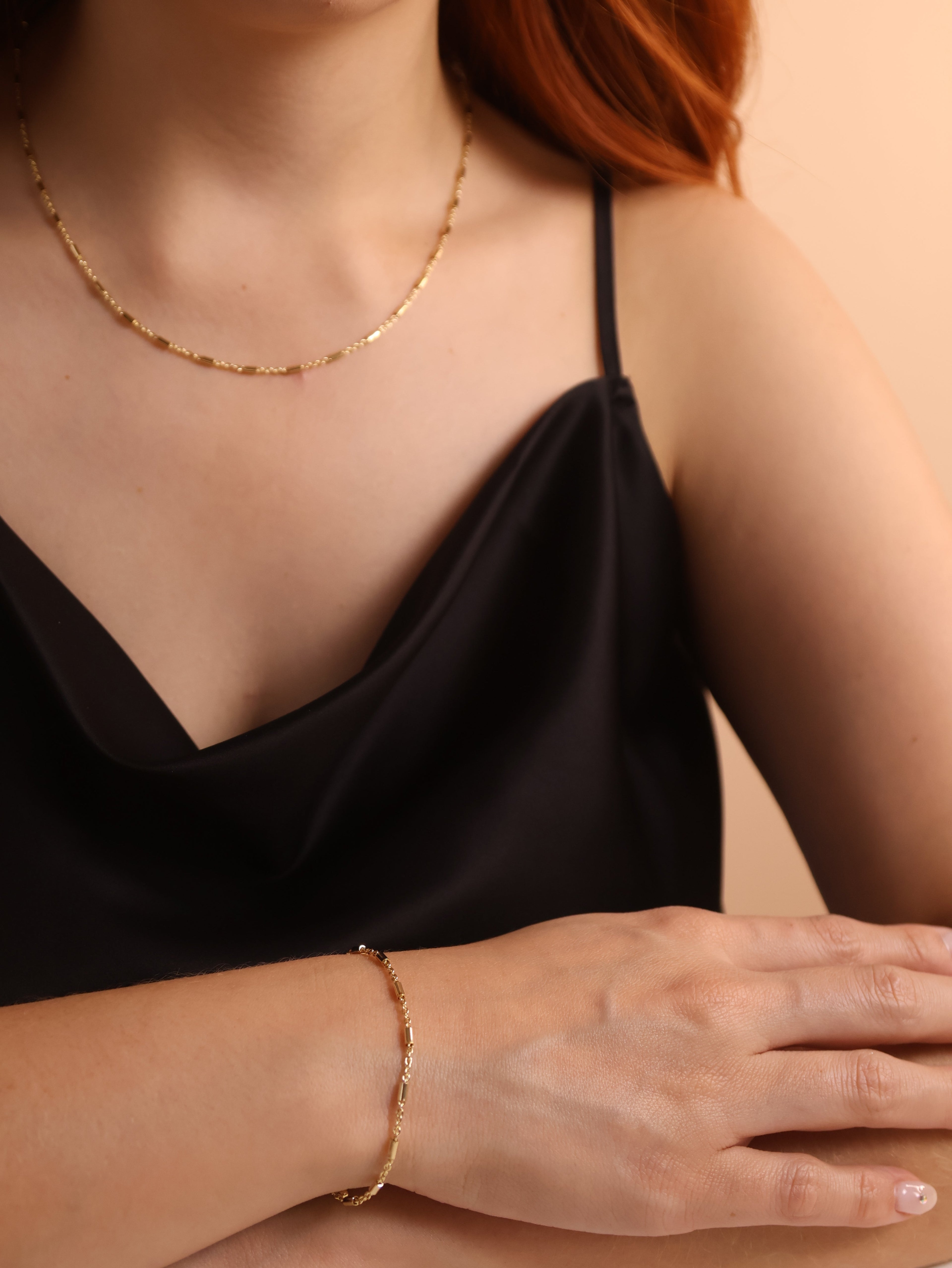 Mondsee 18k Gold Filled Mini Tube Chain Bracelet | 18k Gold Filled Jewelry