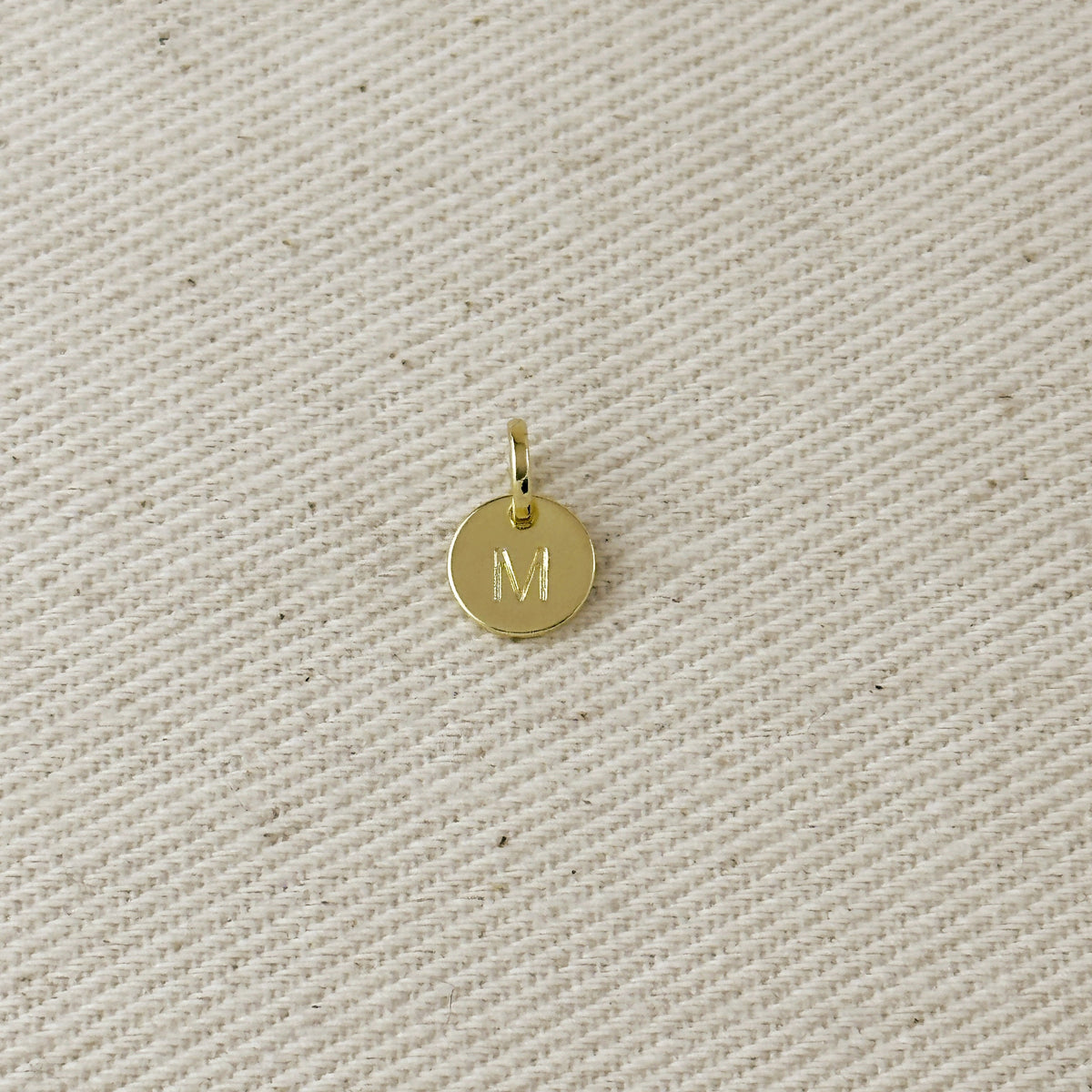 Stamped Tiny Initial Letter Charm in 18k Gold Filled Complete Alphabet, view 11