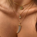 GoldFi Multicolor Cubic Zirconia Tusk Pendant Made of 18k Gold Filled
