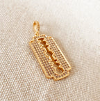 GoldFi Stylish 18k Gold Filled Blade Pendant With Micro Pave Cubic Zircon Stones