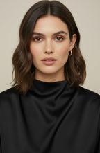 18K Gold Filled Rounded Polished Clicker Hoop Earrings