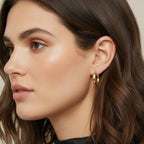 18K Gold Filled Rounded Polished Clicker Hoop Earrings