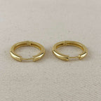 18K Gold Filled Rounded Polished Clicker Hoop Earrings