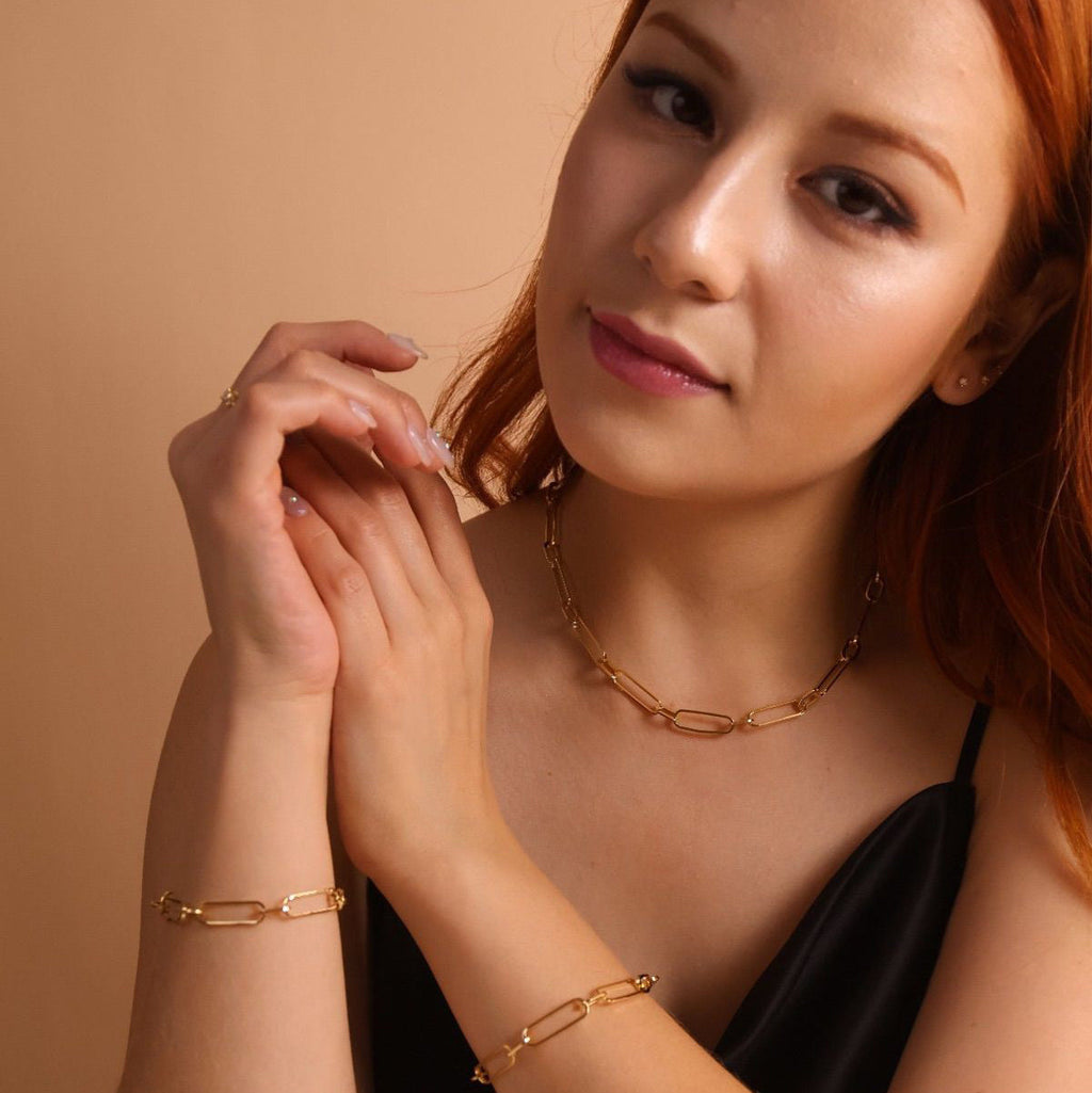 Mondsee 18k Gold Filled Oversized Paperclip Necklace | 18k Gold Filled Jewelry