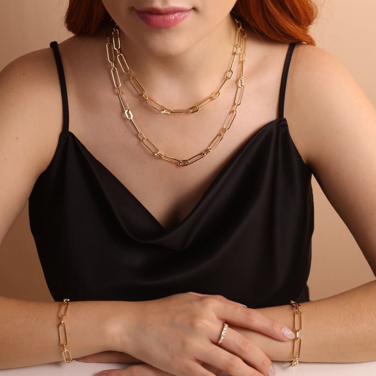 Mondsee 18k Gold Filled Oversized Paperclip Necklace | 18k Gold Filled Jewelry