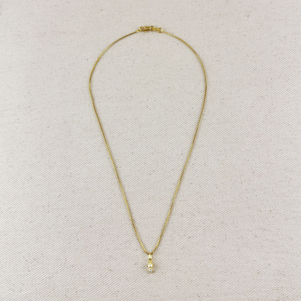 Mondsee 18k Gold Filled Pearl & Crystal Charm Necklace | 18k Gold Filled Jewelry