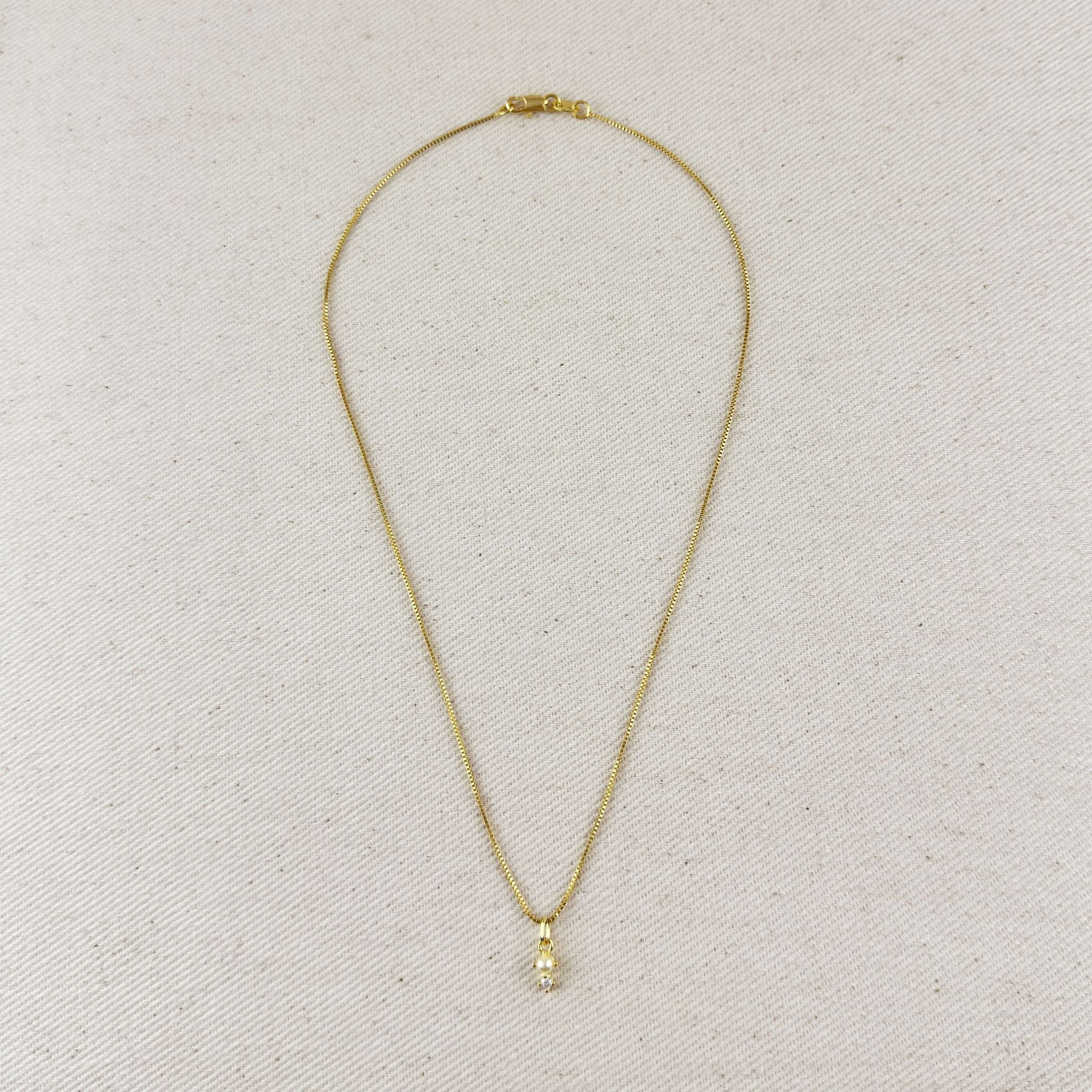 Mondsee 18k Gold Filled Pearl & Crystal Charm Necklace | 18k Gold Filled Jewelry