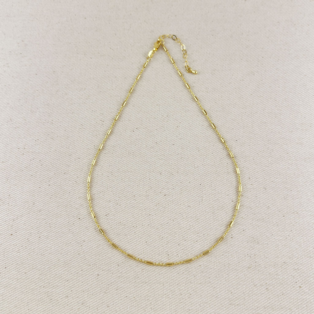 Mondsee 18k Gold Filled Mini Tube Chain Necklace | 18k Gold Filled Jewelry