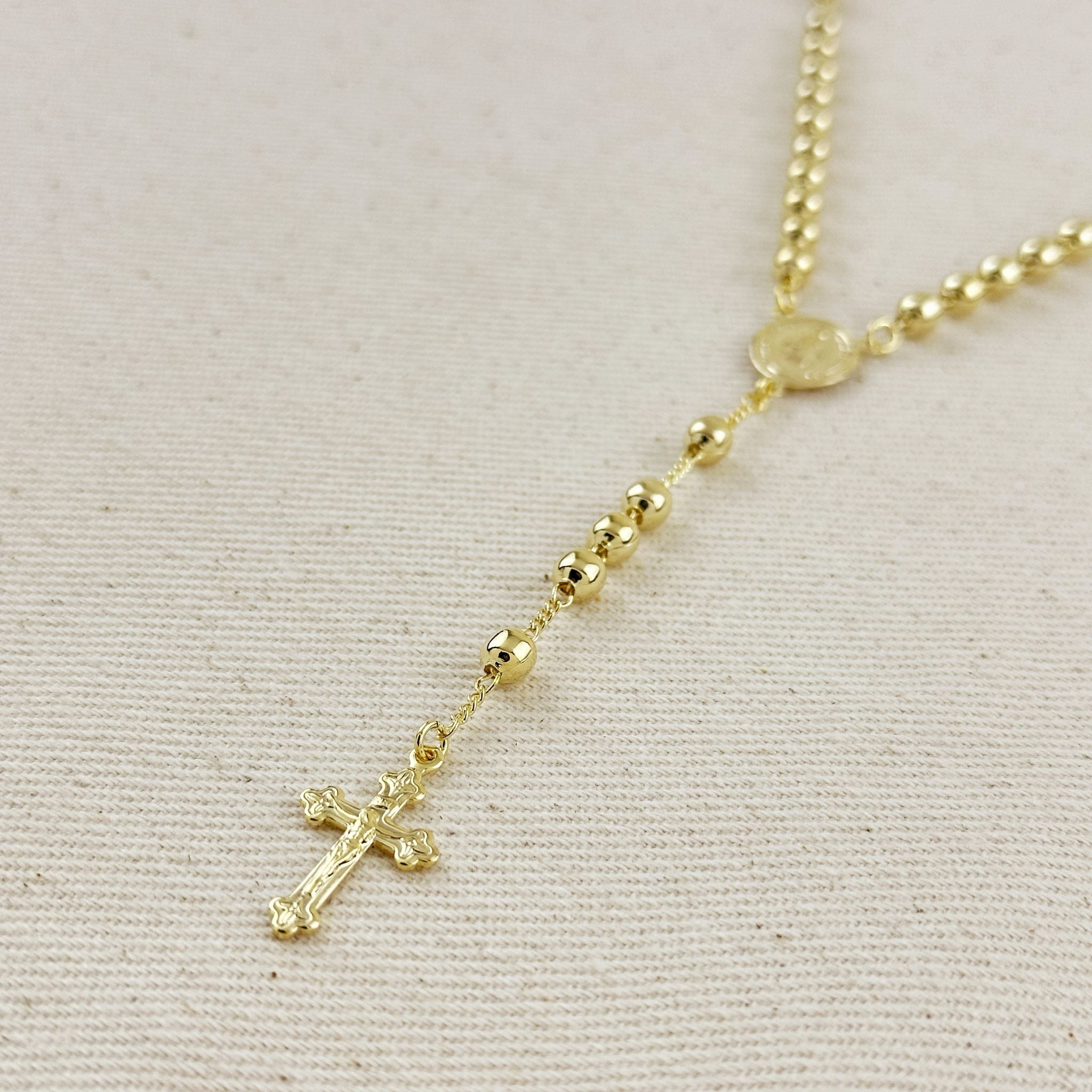Mondsee 18k Gold Filled 4.5mm Rosary Necklace | 18k Gold Filled Jewelry