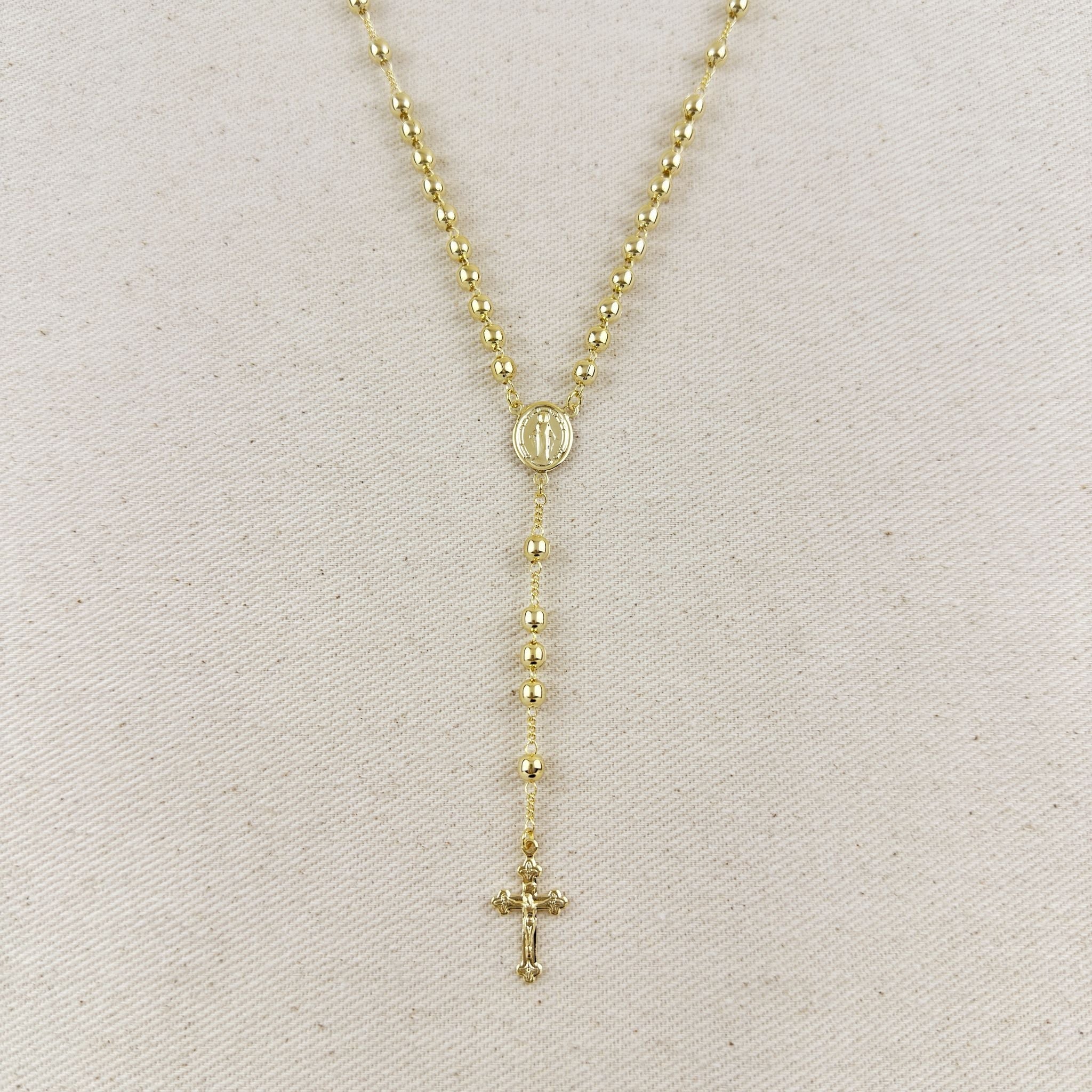 Mondsee 18k Gold Filled 4.5mm Rosary Necklace | 18k Gold Filled Jewelry