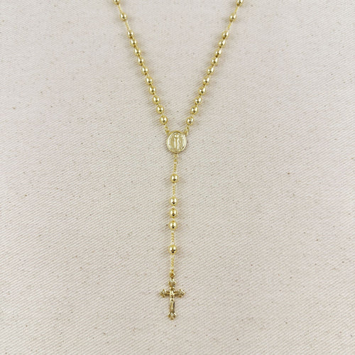 Mondsee 18k Gold Filled 4.5mm Rosary Necklace | 18k Gold Filled Jewelry