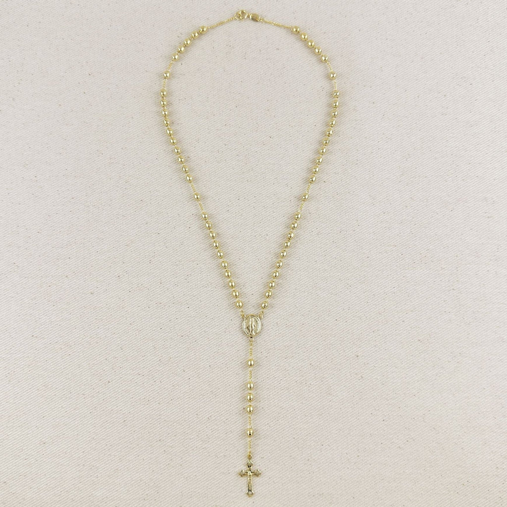 Mondsee 18k Gold Filled 4.5mm Rosary Necklace | 18k Gold Filled Jewelry