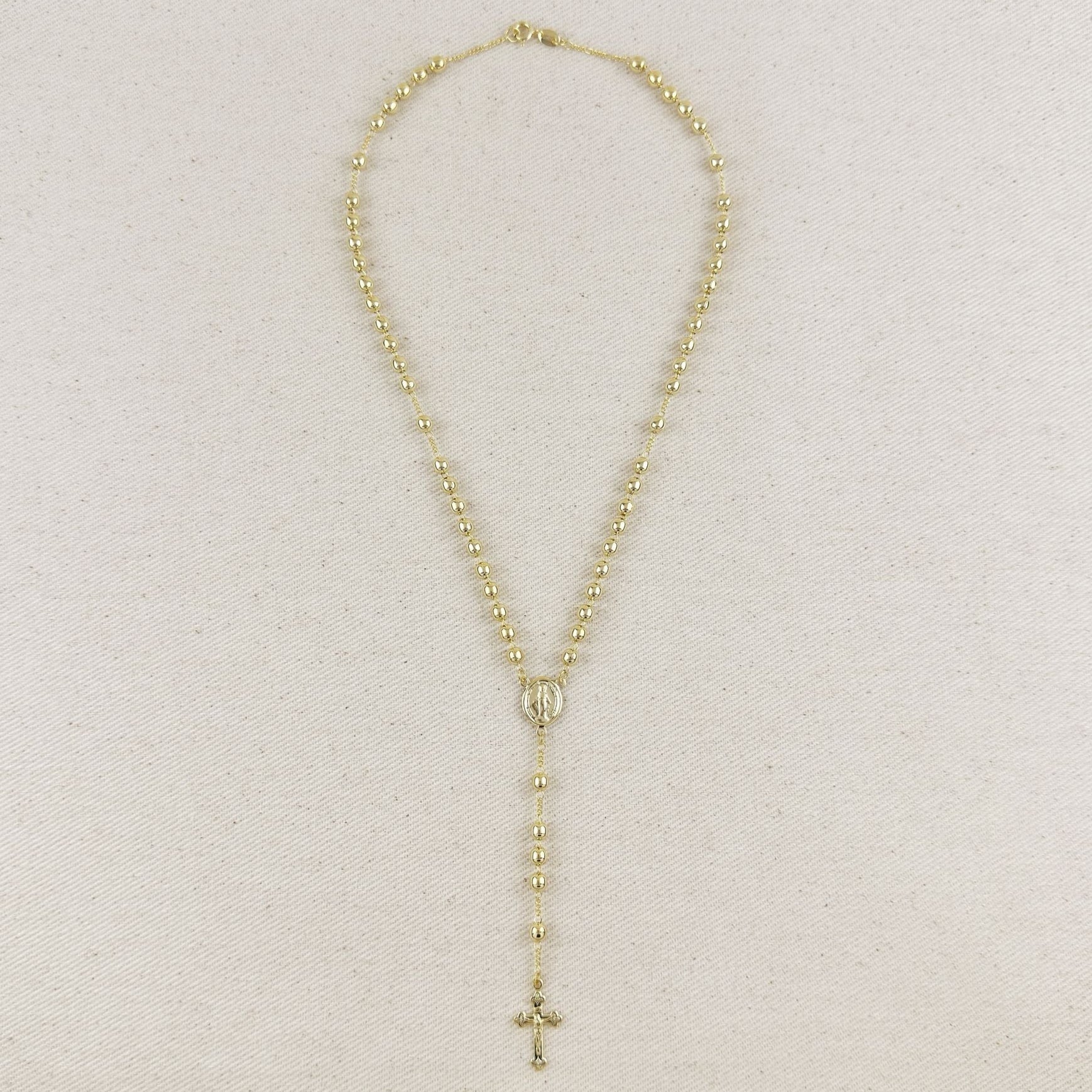 Mondsee 18k Gold Filled 4.5mm Rosary Necklace | 18k Gold Filled Jewelry