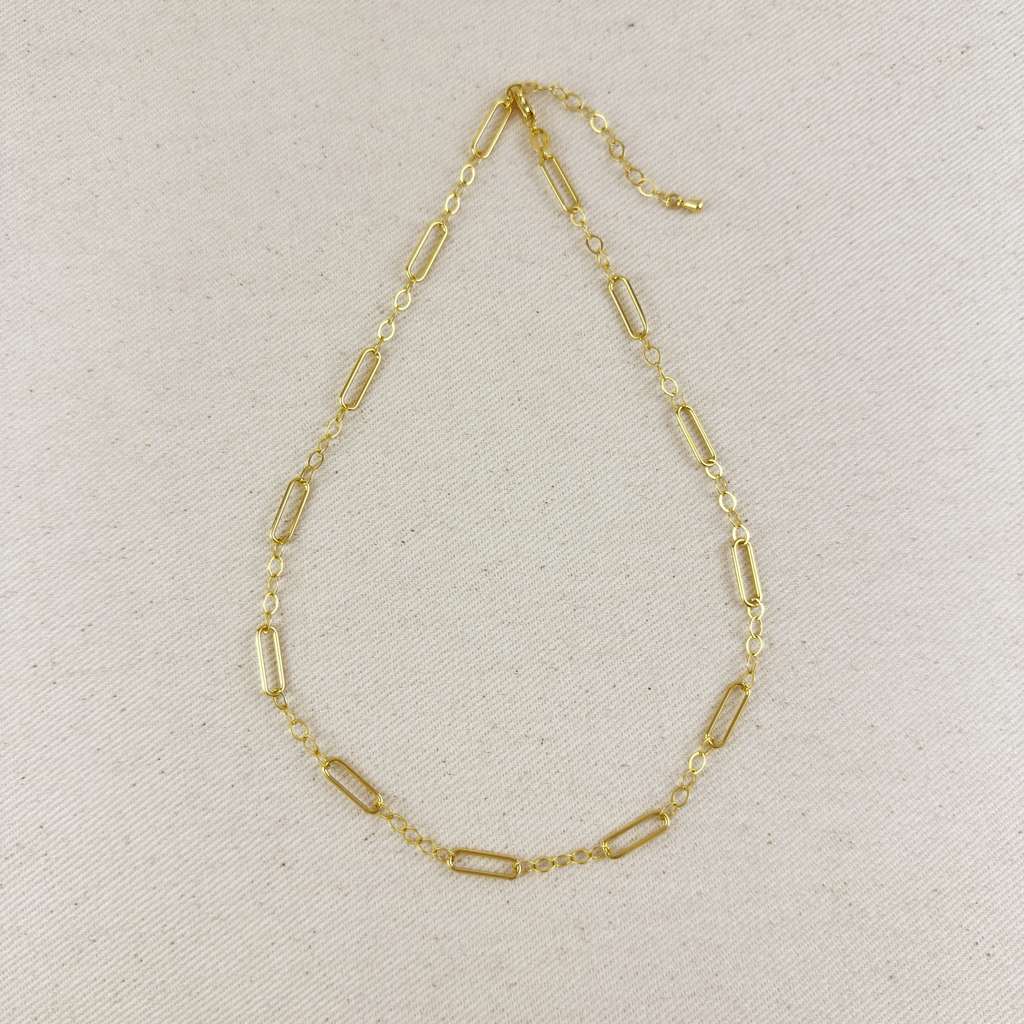 Mondsee 18k Gold Filled Paperclip & Links Chain Necklace | 18k Gold Filled Jewelry