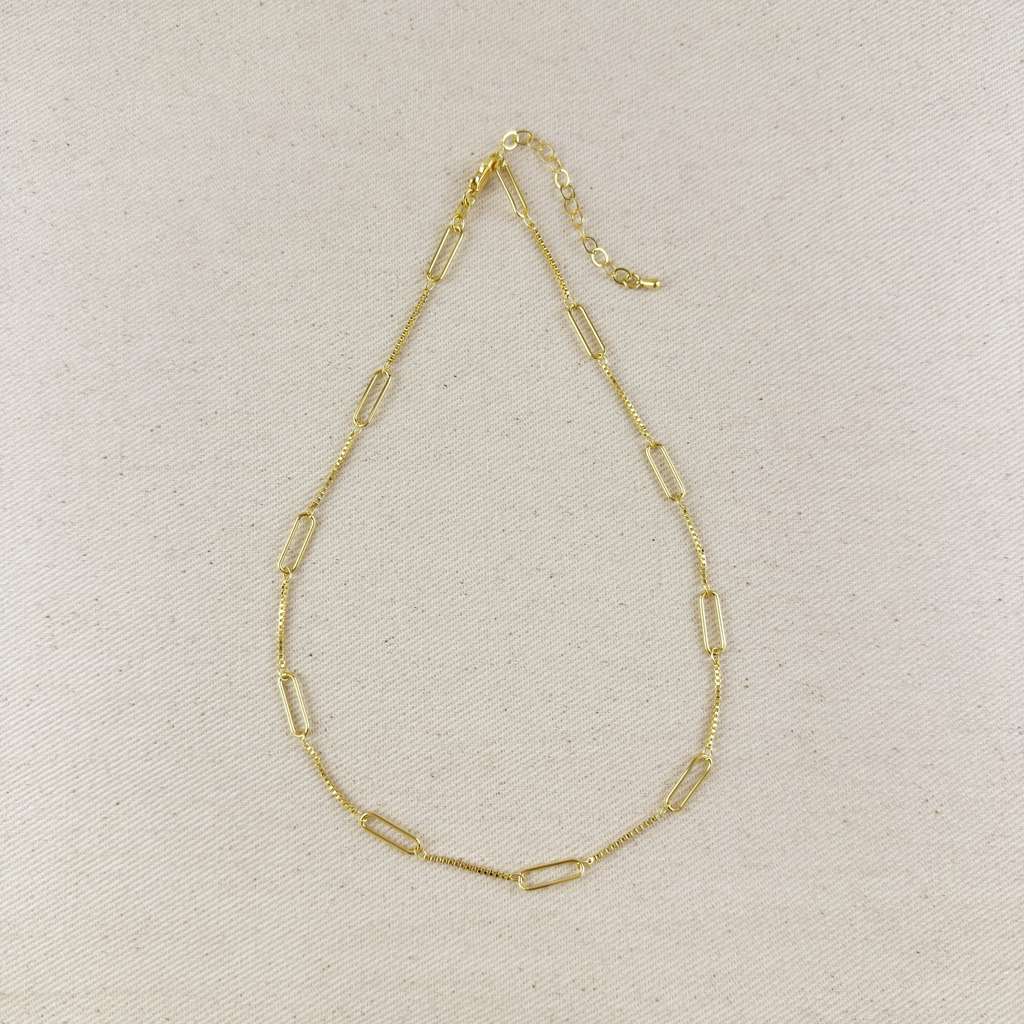 Mondsee 18k Gold Filled Paperclip & Box Chain Necklace | 18k Gold Filled Jewelry
