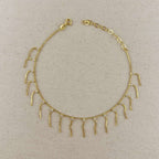 Mondsee 18k Gold Filled Fringed Box Chain Anklet | 18k Gold Filled Jewelry