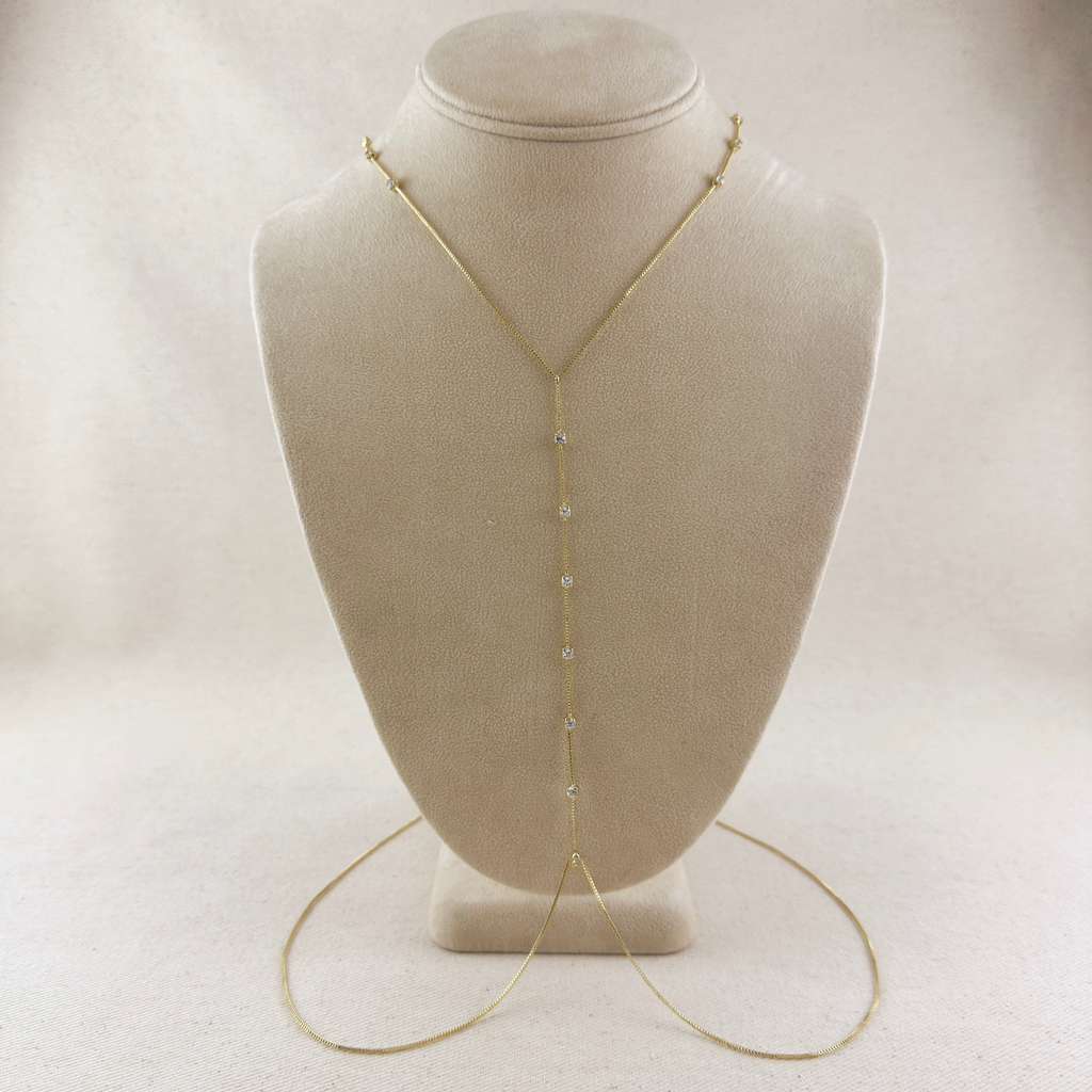 Mondsee 18k Gold Filled Body Chain With Cubic Zirconia Stones | 18k Gold Filled Jewelry