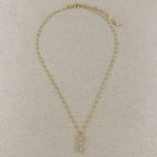 18k Gold Filled Triple CZ Drop Necklace